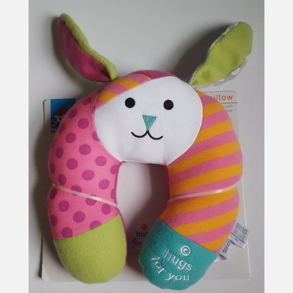 Romero Britto hope the bunny baby travel pillow